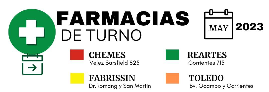 Farmacias de Turno en el mes de Mayo
