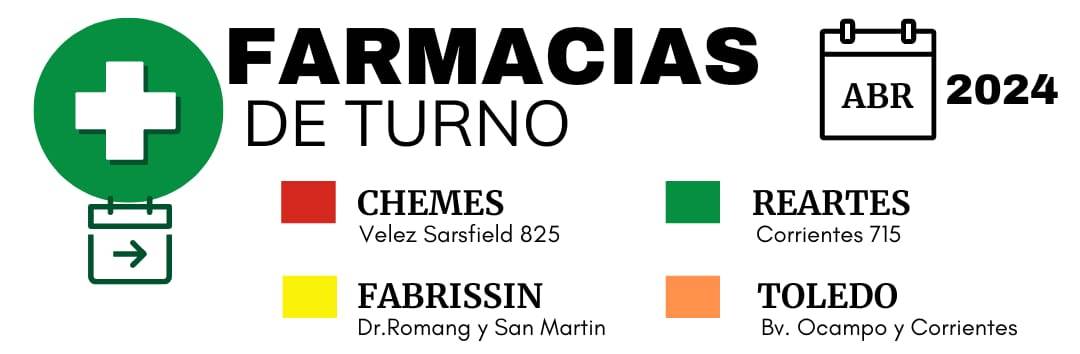 Cronograma de Turnos de Farmacias de Abril