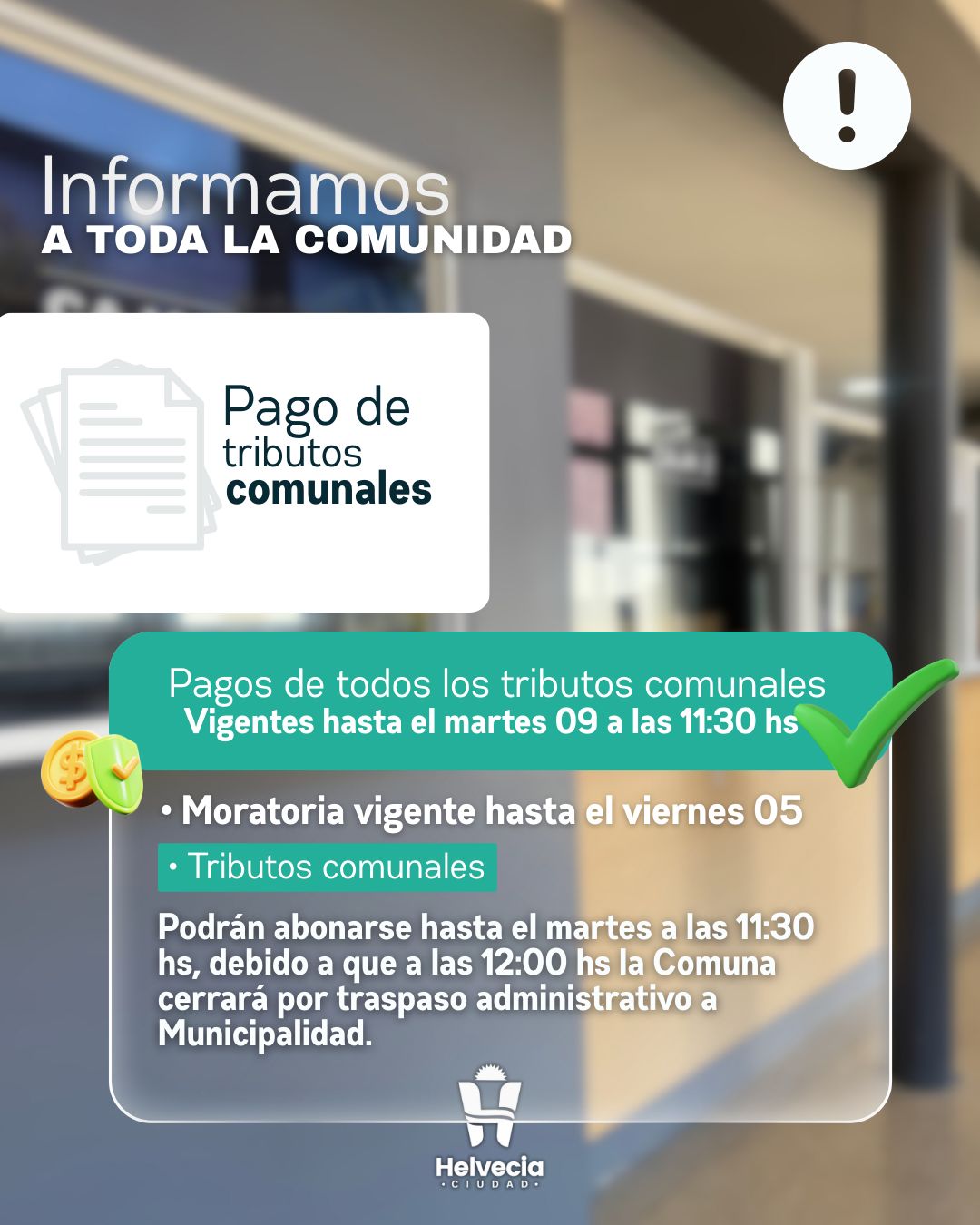 AVISO IMPORTANTE A LA COMUNIDAD
